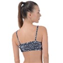 Interlace Black And White Pattern Knot Up Bikini Top View2