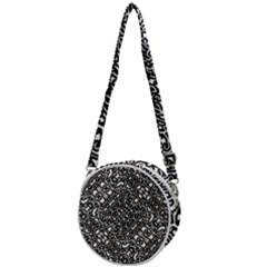 Interlace Black And White Pattern Crossbody Circle Bag