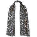 Interlace Black And White Pattern Long Sheer Chiffon Scarf  View1