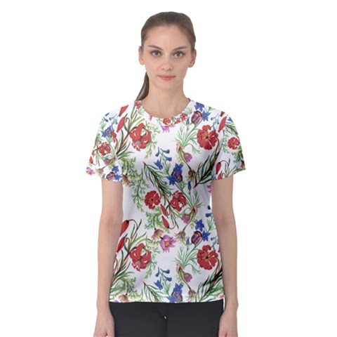 Summer Flowers Pattern Women s Sport Mesh Tee by goljakoff