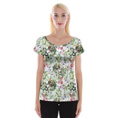 Green Flora Cap Sleeve Top by goljakoff