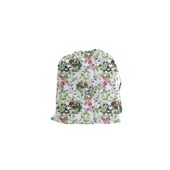 Green Flora Drawstring Pouch (xs) by goljakoff