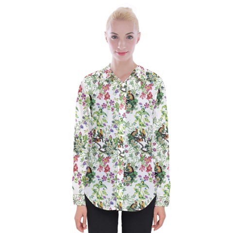 Green Flora Womens Long Sleeve Shirt by goljakoff