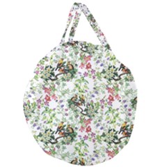 Green Flora Giant Round Zipper Tote by goljakoff