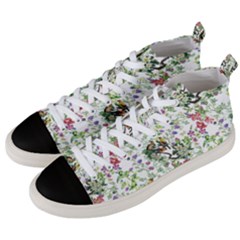 Green Flora Men s Mid-top Canvas Sneakers by goljakoff