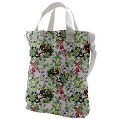 Green Flora Canvas Messenger Bag