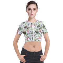 Green Flora Short Sleeve Cropped Jacket by goljakoff