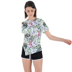 Green Flora Asymmetrical Short Sleeve Sports Tee by goljakoff