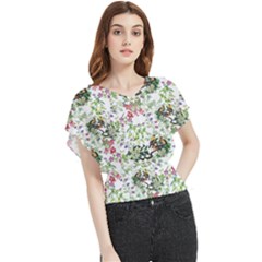 Green Flora Butterfly Chiffon Blouse