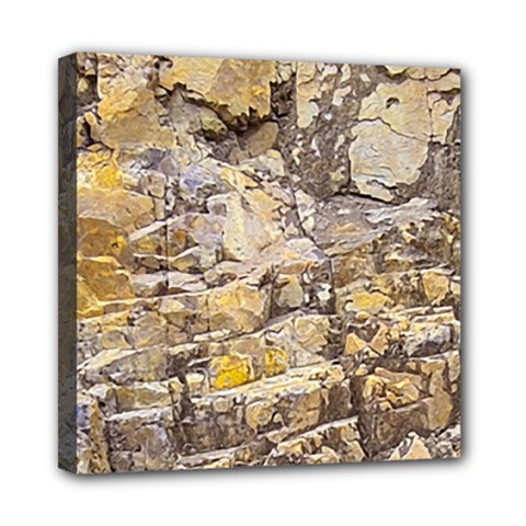 Rocky Texture Grunge Print Design Mini Canvas 8  X 8  (stretched) by dflcprintsclothing