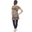 Rocky Texture Grunge Print Design Puff Sleeve Tunic Top View2