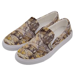 Rocky Texture Grunge Print Design Men s Canvas Slip Ons by dflcprintsclothing