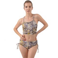 Rocky Texture Grunge Print Design Mini Tank Bikini Set