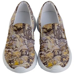 Rocky Texture Grunge Print Design Kids Lightweight Slip Ons by dflcprintsclothing