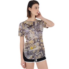 Rocky Texture Grunge Print Design Perpetual Short Sleeve T-shirt