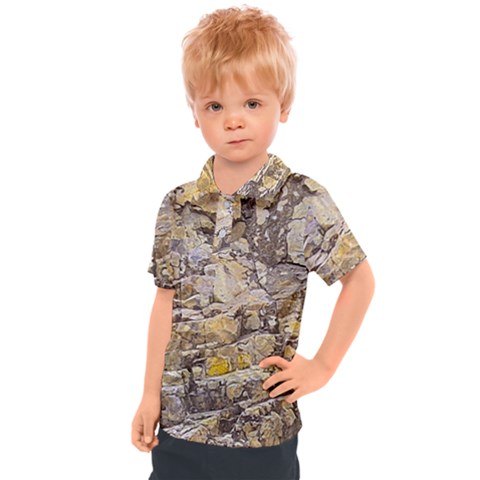 Rocky Texture Grunge Print Design Kids  Polo Tee by dflcprintsclothing