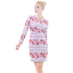 Folk Ornament Button Long Sleeve Dress by Eskimos