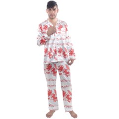 Folk Ornament Men s Long Sleeve Satin Pajamas Set by Eskimos