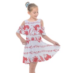 Folk Ornament Kids  Shoulder Cutout Chiffon Dress by Eskimos