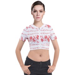 Folk Ornament Short Sleeve Cropped Jacket by Eskimos