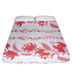 Folk Ornament Fitted Sheet (queen Size) by Eskimos