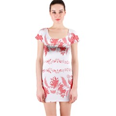 Folk Ornament Short Sleeve Bodycon Dress by Eskimos