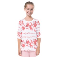 Folk Ornament Kids  Quarter Sleeve Raglan Tee