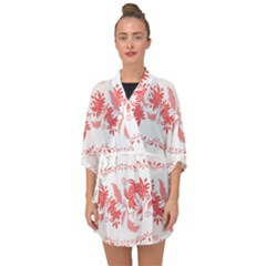 Folk Ornament Half Sleeve Chiffon Kimono by Eskimos