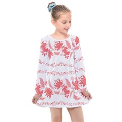 Folk Ornament Kids  Long Sleeve Dress by Eskimos