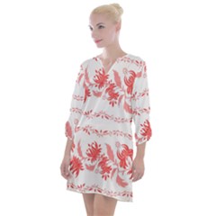 Folk Ornament Open Neck Shift Dress by Eskimos