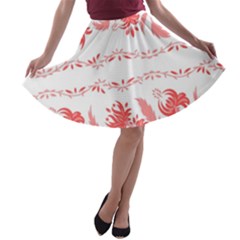 Folk Ornament A-line Skater Skirt by Eskimos