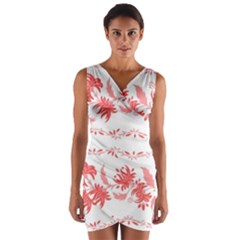 Folk Ornament Wrap Front Bodycon Dress by Eskimos