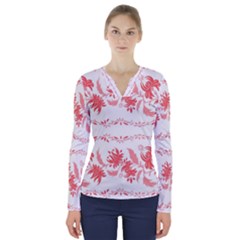 Folk Ornament V-neck Long Sleeve Top by Eskimos