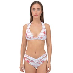 Folk Ornament Double Strap Halter Bikini Set