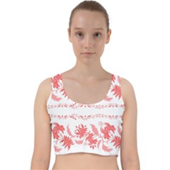 Folk Ornament Velvet Racer Back Crop Top