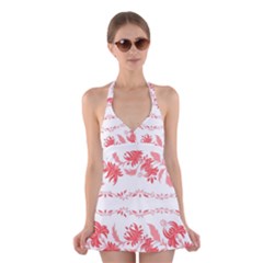 Folk Ornament Halter Dress Swimsuit 