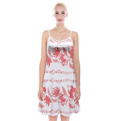 Folk Ornament Spaghetti Strap Velvet Dress