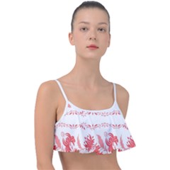 Folk Ornament Frill Bikini Top