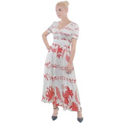 Folk Ornament Button Up Short Sleeve Maxi Dress by Eskimos