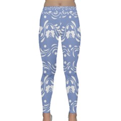 Blue White Ornament Classic Yoga Leggings by Eskimos