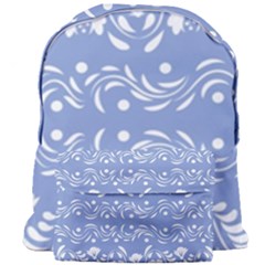 Blue White Ornament Giant Full Print Backpack by Eskimos