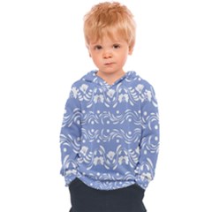 Blue White Ornament Kids  Overhead Hoodie by Eskimos