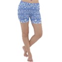 Blue white ornament Lightweight Velour Yoga Shorts View1