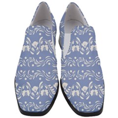 Blue White Ornament Women Slip On Heel Loafers by Eskimos