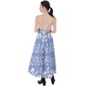 Blue white ornament Tie Back Maxi Dress View2