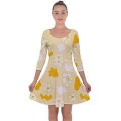 Abstract Daisy Quarter Sleeve Skater Dress by Eskimos