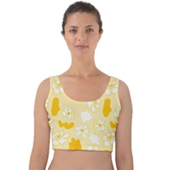 Abstract Daisy Velvet Crop Top by Eskimos