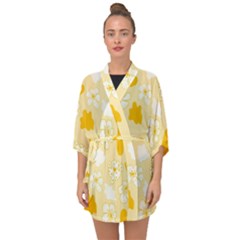 Abstract Daisy Half Sleeve Chiffon Kimono by Eskimos