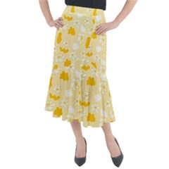 Abstract Daisy Midi Mermaid Skirt by Eskimos