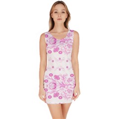 Pink Flowers Bodycon Dress by Eskimos